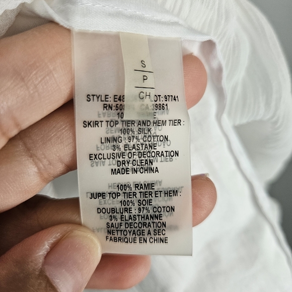 Elie Tahari White Lace Trim Boho Dress - Picture 7 of 10